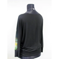 Bluzka kimono z fotonadrukiem czarny+ żółte róże